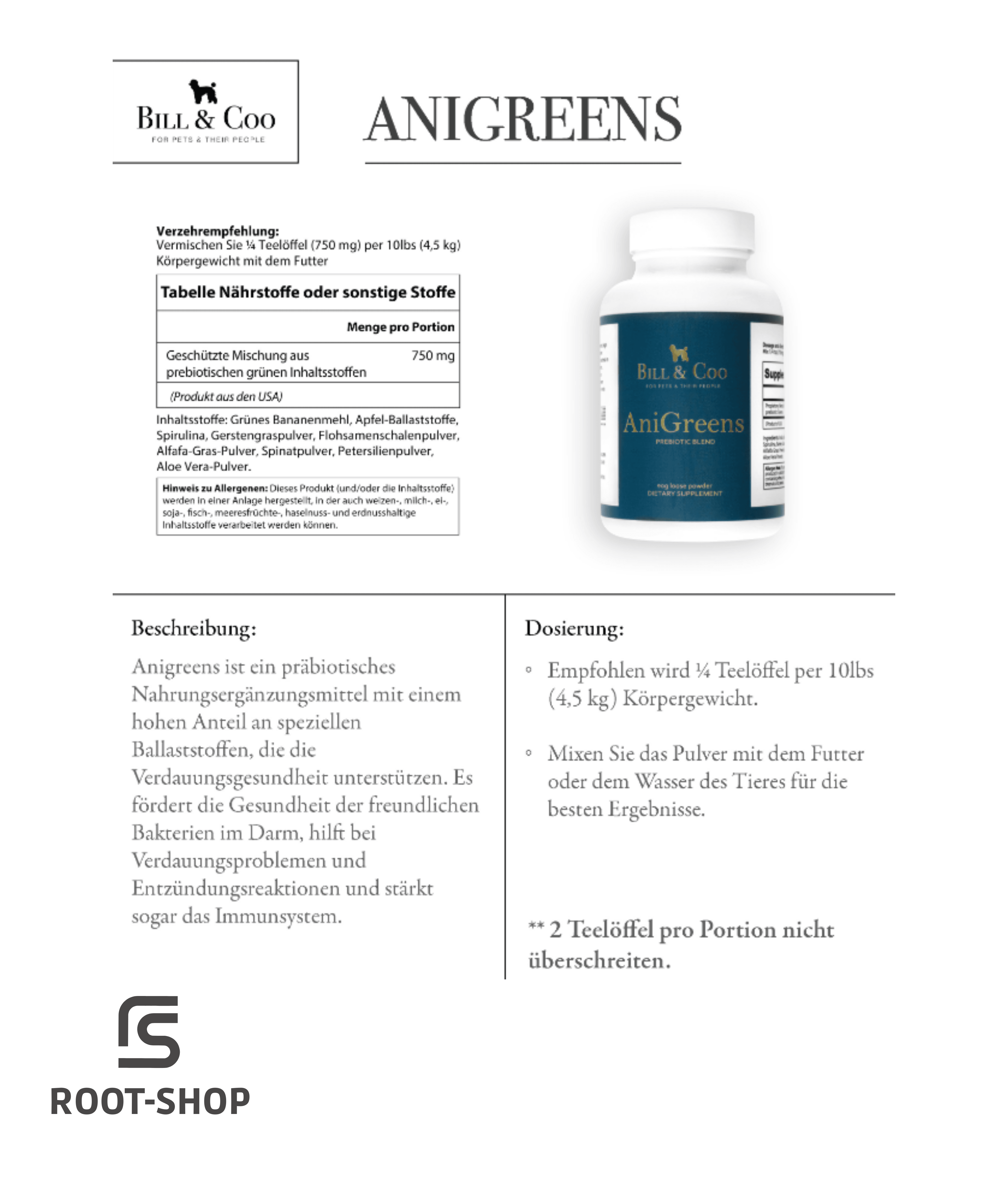 BILL & COO Anigreens - ROOT-SHOP