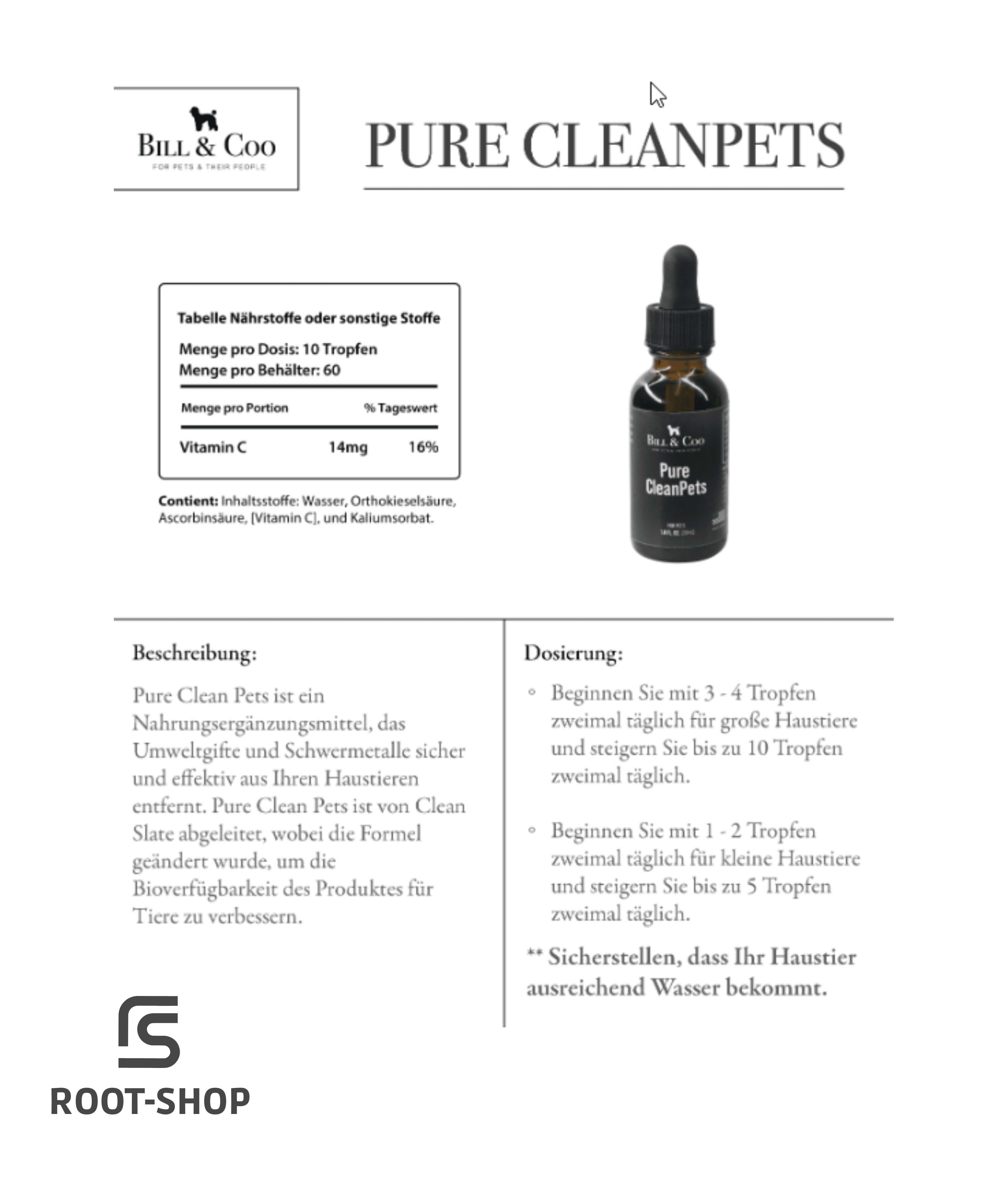 BILL & COO Pure Clean Pet - ROOT-SHOP